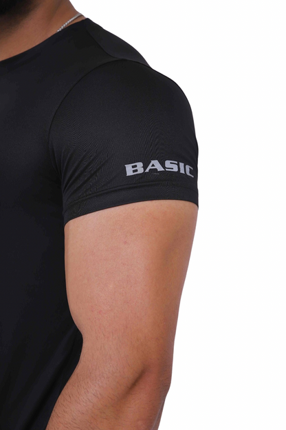 Black Relax Activewear Fit T-Shirt For Men