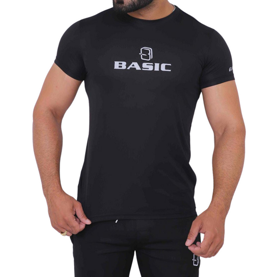 Black Relax Activewear Fit T-Shirt For Men