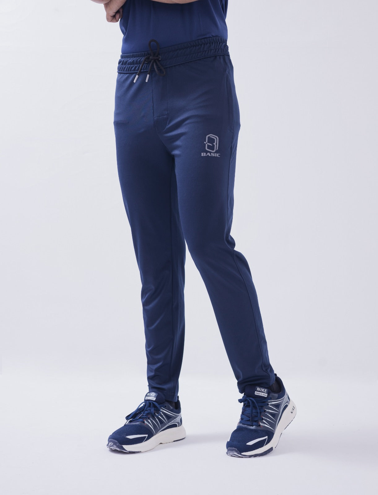 Navy Dryfit Gym Trouser  with Side Pocket Reflector logo