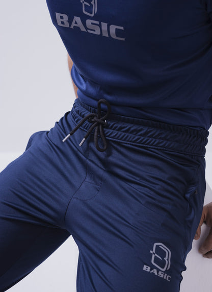 Navy Dryfit Gym Trouser  with Side Pocket Reflector logo