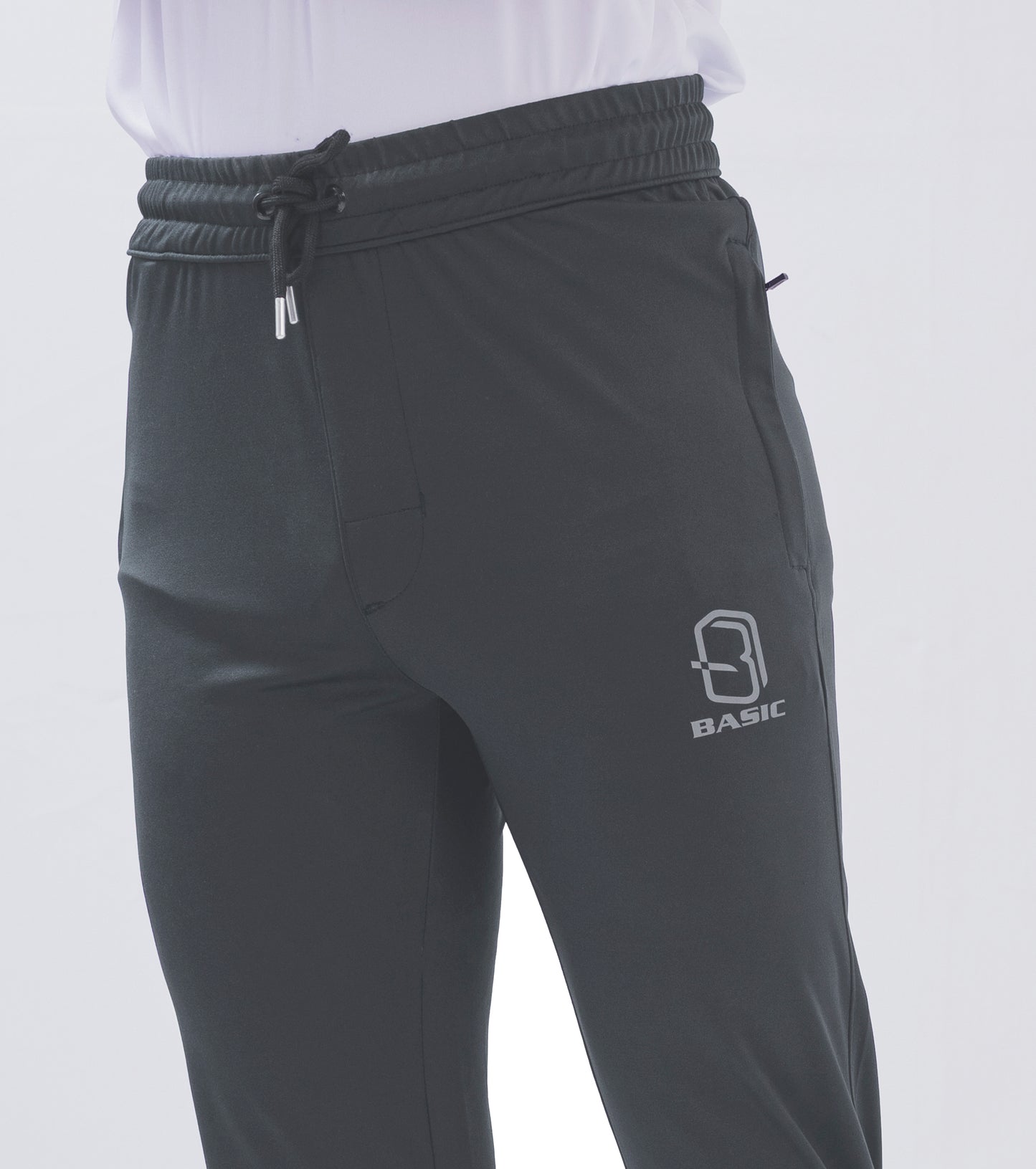 Grey Dryfit Gym Trouser  with Side Pocket Reflector logo