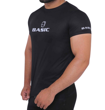 Black Relax Activewear Fit T-Shirt For Men