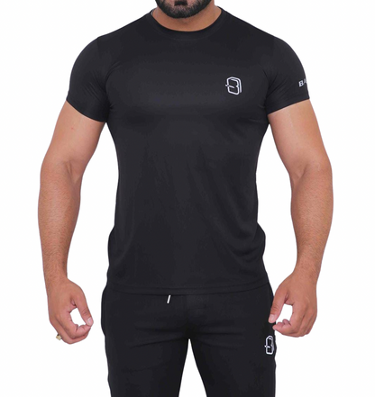 Black Relax Fit Men’s T-Shirt with Printed Logo