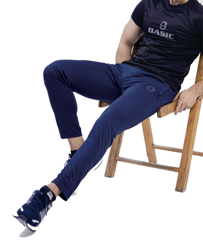 Navy - Quick Dry Micro Gym Trousers for Men