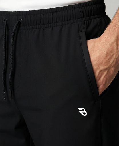 Structure Trouser - Black | Imported Fabric | Dry-Fit Micro-Stretch
